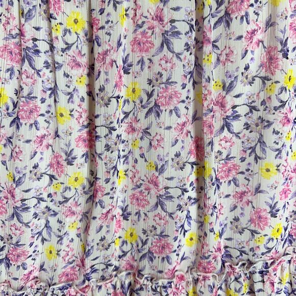 NWT Allison and Kelly Purple Pink Floral Mini Tier Dress Short Sleeve V- Neck L - Picture 5 of 13